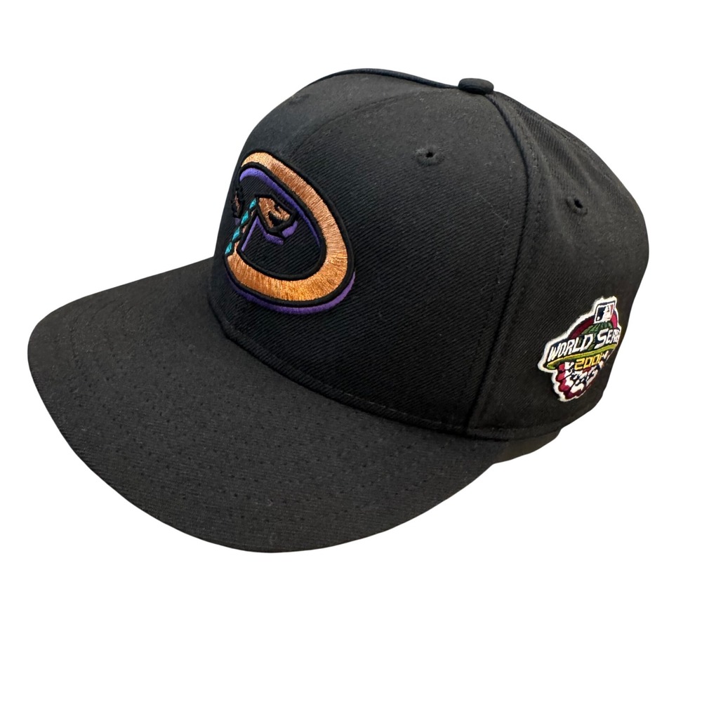 New Era Arizona Diamondbacks Hat Mens 7 1/8 Black Good 2001 World Series Vintage